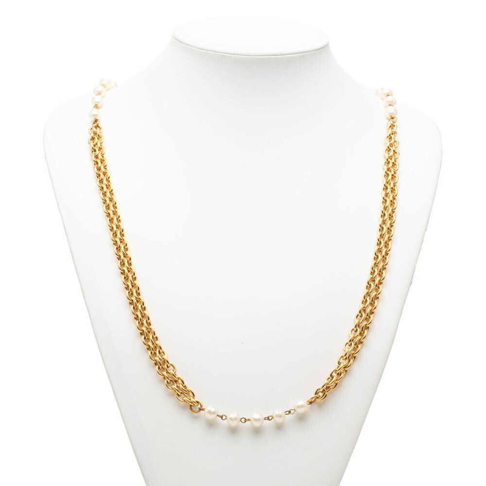 CHANEL Vintage Gold Pearl Necklace